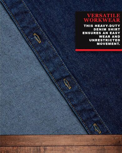 Bass Creek Outfitters Mens Denim Shirt - Flame Resistant Button Down Long Sleeve Work Shirts for Men with Pockets (M-2XL) in Saudi Arabia