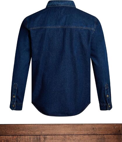 Bass Creek Outfitters Mens Denim Shirt - Flame Resistant Button Down Long Sleeve Work Shirts for Men with Pockets (M-2XL) in Saudi Arabia