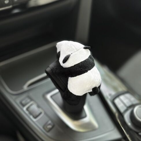 Panda Car Decor Set,Panda Headrest Pillow, Safety Belt Cover, Handbrake & Rearview Mirror Cover, and Steering Wheel Cover, Innovative Cartoon Car Decorations (headrest) in Saudi Arabia