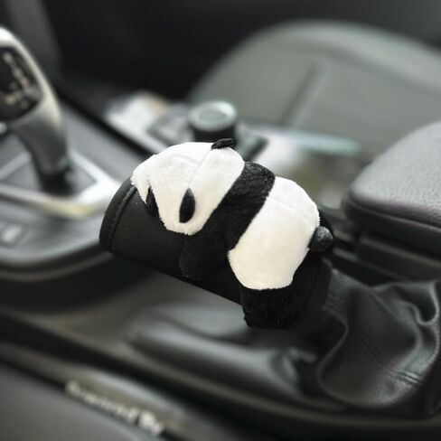 Panda Car Decor Set,Panda Headrest Pillow, Safety Belt Cover, Handbrake & Rearview Mirror Cover, and Steering Wheel Cover, Innovative Cartoon Car Decorations (headrest) in Saudi Arabia