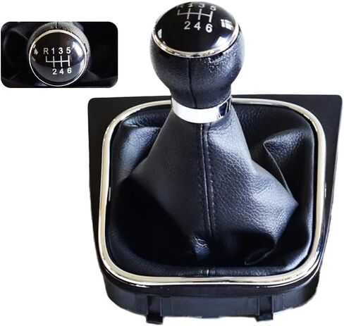 5 Speed Manual Car Gear Shift Knob with Leather Gear Shifter Boot for VW Volks-wagen Golf 6 VI MK6 Jetta 5 Golf 5 V MK5 (6 Speed) in Kuwait