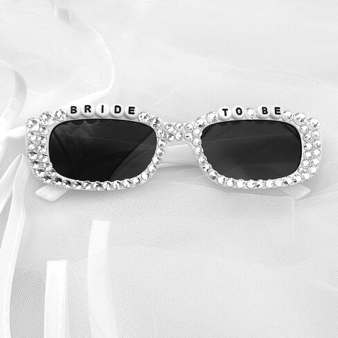 نظارات شمسية للعروس، طراز Bride To Be Vintage مربع صغير، إكسسوارات حفلات العزوبية، هدية لحفلات الزفاف in Kuwait