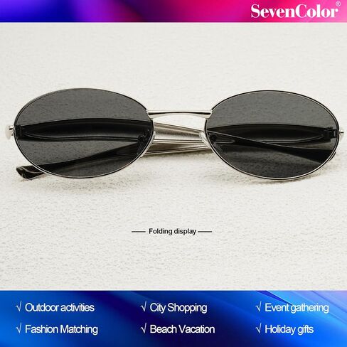 Trendy Oval Sunglasses for Women Men 2025 Gold Small Oval Sardine Sun Glasses Retro Metal Frame Shades in Kuwait