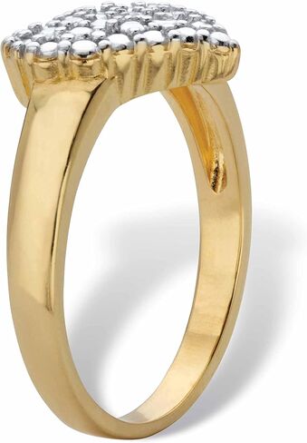 PalmBeach Yellow Gold-plated Genuine Diamond Accent Heart Cluster Ring Sizes 6-10 in Saudi Arabia