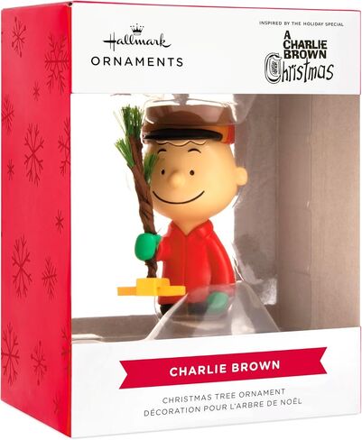 Hallmark Peanuts Charlie Brown Kneeling with Tree Christmas Ornament, Gifts for Peanuts Fans in Saudi Arabia