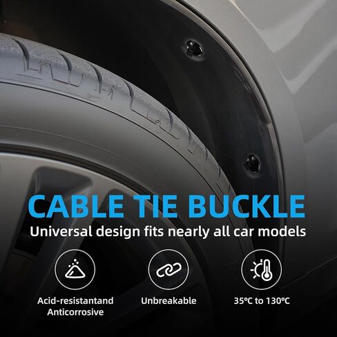 150Pcs Nylon Universal Cable Buckle for Car, Automotive Zipper Clips, Self-Locking Plastic Rivets Grip Zip Ties, Button Ziptie Bumper Retainer Fender Liner Fastener in Kuwait