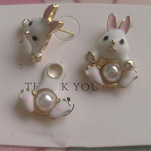Easter Bunny Earrings for Women Cute Pearl Rabbit Ear Jacket Earrings for Women Party Jewelry in Saudi Arabia
