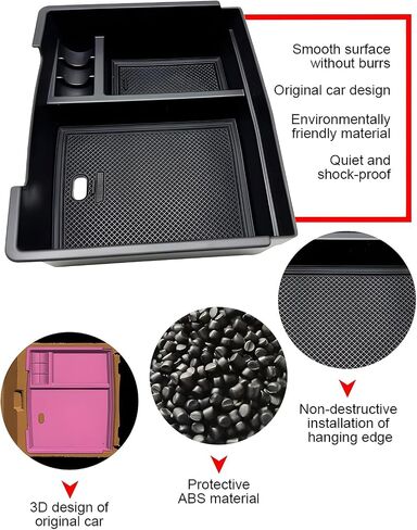 AOMSAZTO Center Console Insert Organizer Compatible with 2010-2024 Toyota 4RUNNER Accessories Interior Armrest Storage Box Coin Holder Console Tray Storage Compartments ABS Materials Black in Saudi Arabia