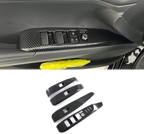 Door Armrest Window Lift Down Switches Button Panel Cover Trims ABS for Toyota Camry 2025 2026 Interior Car Accessories Carbon Fiber Style in Saudi Arabia