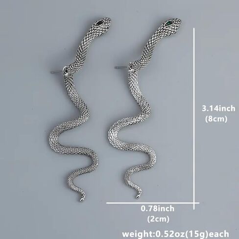 Gold Snake Earrings for Women Punk Goth Front Back Snake Stud Earrings Vintage Medusa Drop Earrings Halloween Costume Accessories in Saudi Arabia