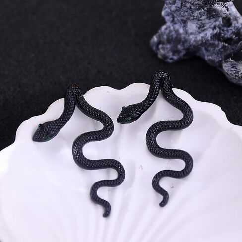 Gold Snake Earrings for Women Punk Goth Front Back Snake Stud Earrings Vintage Medusa Drop Earrings Halloween Costume Accessories in Saudi Arabia