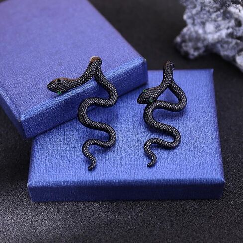Gold Snake Earrings for Women Punk Goth Front Back Snake Stud Earrings Vintage Medusa Drop Earrings Halloween Costume Accessories in Saudi Arabia