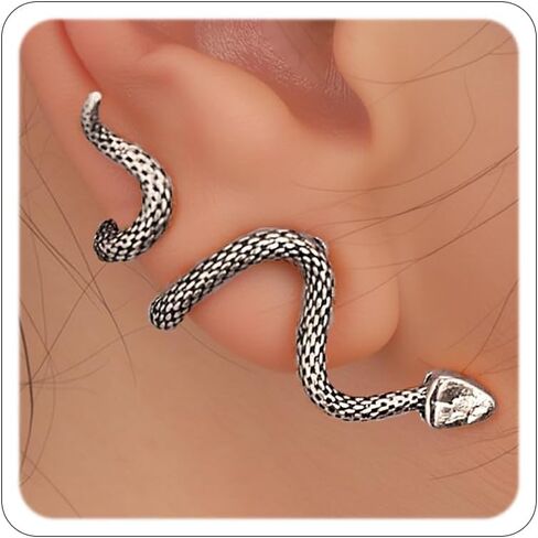 Gold Snake Earrings for Women Punk Goth Front Back Snake Stud Earrings Vintage Medusa Drop Earrings Halloween Costume Accessories in Saudi Arabia
