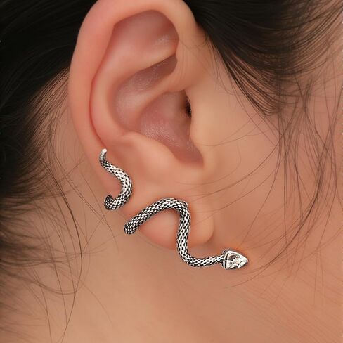Gold Snake Earrings for Women Punk Goth Front Back Snake Stud Earrings Vintage Medusa Drop Earrings Halloween Costume Accessories in Saudi Arabia