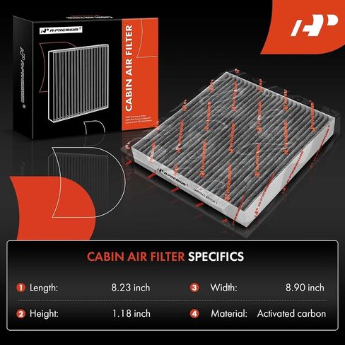 A-Premium 3-PC Cabin Air Filter with Activated Carbon Compatible with Hyundai Elantra, Elantra N, Sonata, Santa Fe, Tucson, Kona, Ioniq 5, Santa Cruz & Kia Sorento, Sportage, Niro, K5 & Genesis GV60 in Saudi Arabia