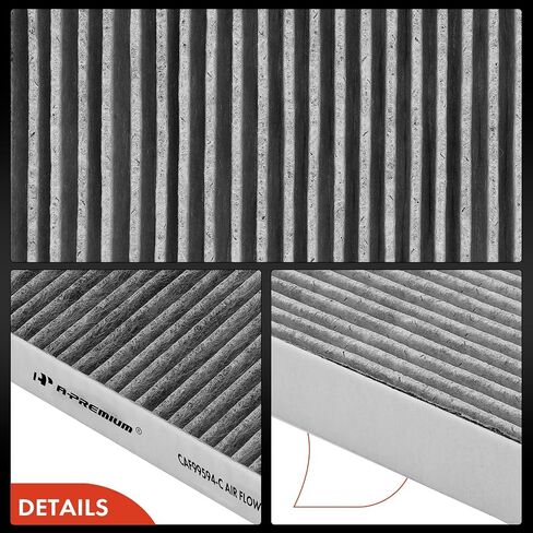 A-Premium 3-PC Cabin Air Filter with Activated Carbon Compatible with Hyundai Elantra, Elantra N, Sonata, Santa Fe, Tucson, Kona, Ioniq 5, Santa Cruz & Kia Sorento, Sportage, Niro, K5 & Genesis GV60 in Saudi Arabia