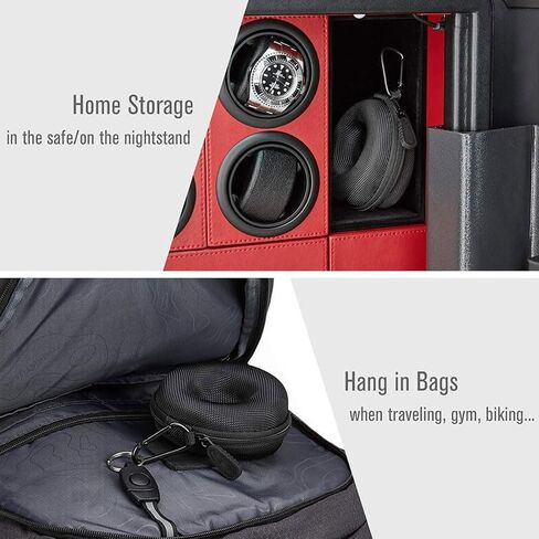 Watch Travel Case with Zipper, Waterproof Round Single Watch Storage Box for Wristwatches & Smartwatches up to 50mm, Portable Organizer for Men Women, Black in Saudi Arabia