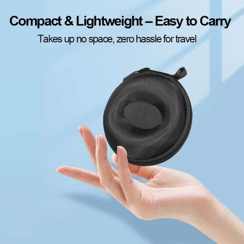 Watch Travel Case with Zipper, Waterproof Round Single Watch Storage Box for Wristwatches & Smartwatches up to 50mm, Portable Organizer for Men Women, Black in Saudi Arabia