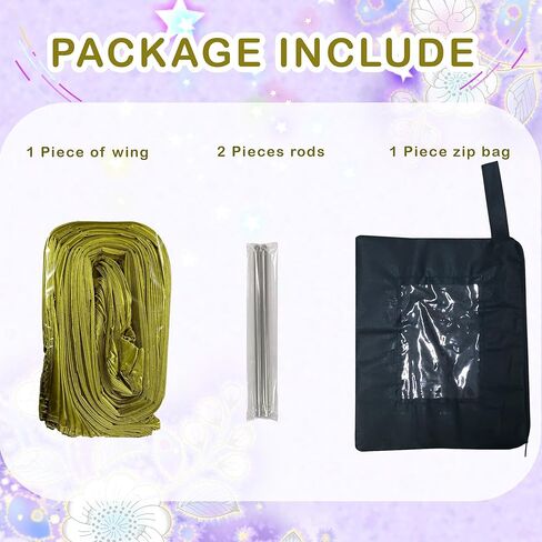 MUNAFIE Belly Dance Isis Wings with Sticks Halloween Carnival Performance Dance Costume Angel Wings(Open on The Back) in Kuwait