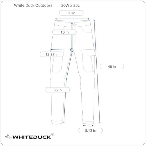 سروال رجالي تكتيكي من WHITEDUCK مقاوم للتمزق ومقاوم للماء مع 13 جيبًا، سروال عمل للرجال - المشي لمسافات طويلة العسكرية في الهواء الطلق (W30 L30 أسود) in Kuwait