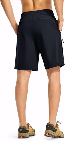 BASUDAM Men's Hiking Running Shorts Summer Quick Dry Lightweight Athletic Outdoor Travel Camping Cargo with Zipper Pockets in Kuwait