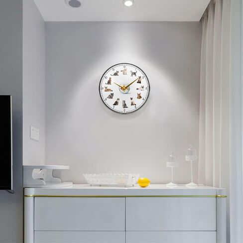 Cat Wall Clock Battery Operated Desk Clock, 12 inch Silent Non Ticking Acrylic Wall Clocks for Bedroom Living Room Office Classroom Kitchen Decor in Saudi Arabia