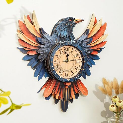 3D Puzzle for Adults - Wooden Cat Clock for Room Decoration, DIY Build Mechanical Wall Clock with Roman Numerals, Personalized Gift for DIY Lovers in Kuwait