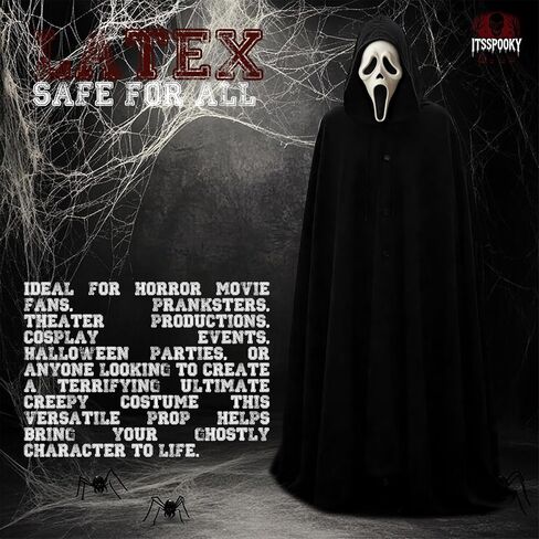 Halloween Scary Latex Mask, Halloween Horror White Face Mask Full Head Skeleton Shaped Skull Mask Masquerade Cosplay Party Costume Decoration Props in Saudi Arabia