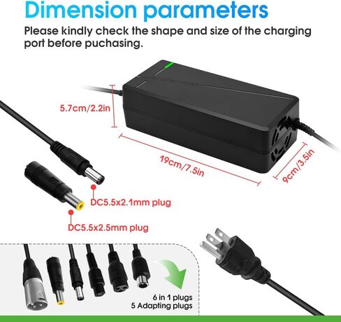 58.8V 5A Charger with 6-in-1 Plug for 52V Lithium Battery Such as Car Truck Lawn Mower Boat Marine Batteries (58.8V5A-(6-in-1 Plug)) in Saudi Arabia