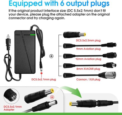 58.8V 5A Charger with 6-in-1 Plug for 52V Lithium Battery Such as Car Truck Lawn Mower Boat Marine Batteries (58.8V5A-(6-in-1 Plug)) in Saudi Arabia