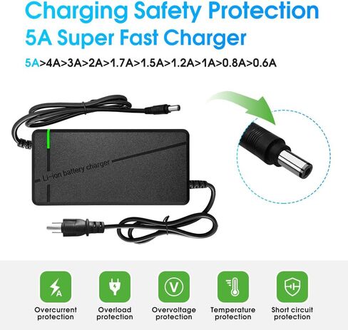 58.8V 5A Charger with 6-in-1 Plug for 52V Lithium Battery Such as Car Truck Lawn Mower Boat Marine Batteries (58.8V5A-(6-in-1 Plug)) in Saudi Arabia