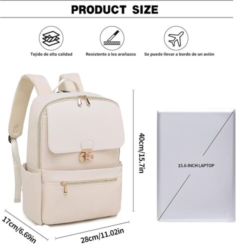Slim Laptop Backpack Work Backpack for Women Fits 15.6 Inch Laptop, College Bookbag Computer Back Pack Purse Daypack Travel Bag, Lightweight & Waterproof (Black) in Saudi Arabia