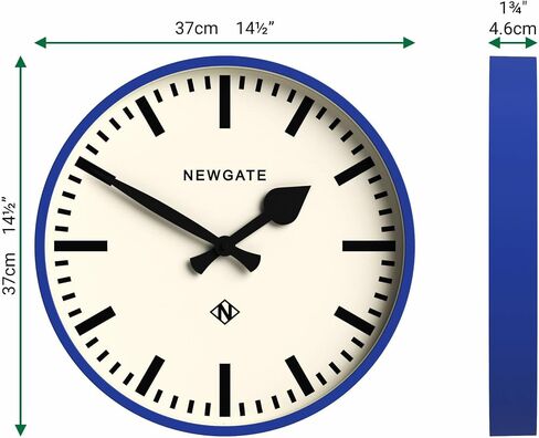 NEWGATE® ساعة حائط للسكك الحديدية رقم ثلاثة | ساعة المحطة الحديثة المستوحاة من الرجعية | 37 سم | رمادي فاخر | علامة الاتصال | طراز منتصف القرن للمطبخ أو غرفة المعيشة أو المكتب in Kuwait