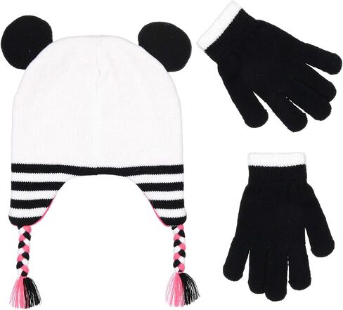 Girls Knitted Animal Beanie Winter Hat and Glove Set [4015] (Fox Hat) in Kuwait