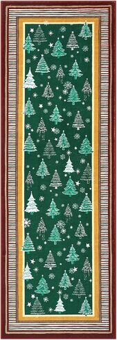 garveehome 2x6 عيد الميلاد العداءين البساط للممرات عدم الانزلاق، شجرة عيد الميلاد طباعة سجاد المطبخ قابل للغسل منطقة البساط للمدخل، كومة منخفضة لينة الأخضر عطلة ديكور السجاد لغرفة النوم غرفة الغسيل in Kuwait