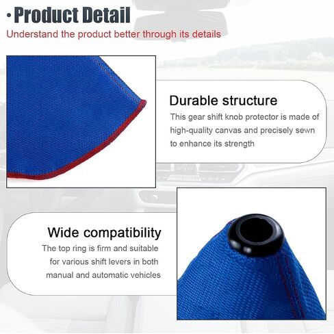 Car Shift Boot Cover, Fabric Manual Automatic Car Shift Lever Knob Cover, Dustproof Auto Shifter Knob Sleeve Protector, Universal Auto Gear Gaiter Covers Accessories for Most Cars (Black) in Saudi Arabia