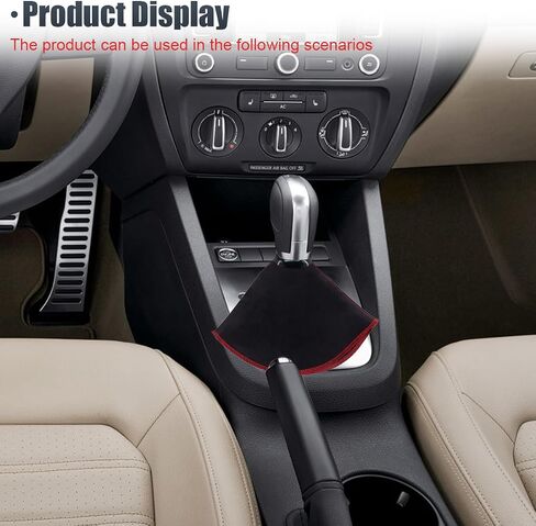 Car Shift Boot Cover, Fabric Manual Automatic Car Shift Lever Knob Cover, Dustproof Auto Shifter Knob Sleeve Protector, Universal Auto Gear Gaiter Covers Accessories for Most Cars (Black) in Saudi Arabia