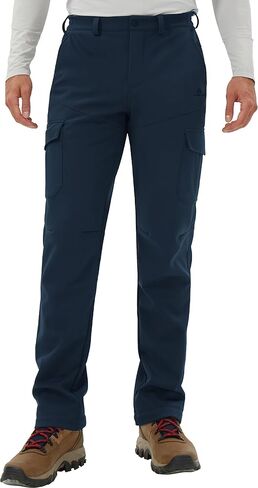 Pioneer Camp Men's Waterproof Cargo Hiking Pants Fleece Lined Outdoor Softshell Snow Ski Insulated Winter Pants for Work in Kuwait