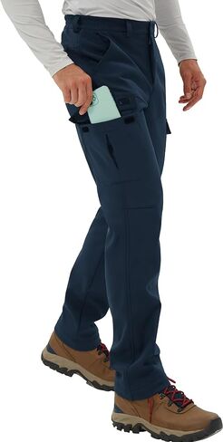 Pioneer Camp Men's Waterproof Cargo Hiking Pants Fleece Lined Outdoor Softshell Snow Ski Insulated Winter Pants for Work in Kuwait