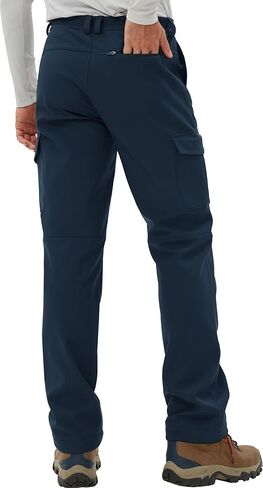 Pioneer Camp Men's Waterproof Cargo Hiking Pants Fleece Lined Outdoor Softshell Snow Ski Insulated Winter Pants for Work in Kuwait