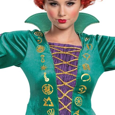 Disguise womens Winifred Sanderson Costume, Deluxe Official Disney Hocus Pocus Costume Winnie Dress in Saudi Arabia