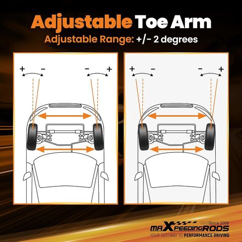 أذرع أصابع خلفية قابلة للتعديل من maxpeedingrods لـ Scion TC (AGT20) 2011-2016، تعديل ذراع التحكم +/- 2 درجة وصلات جانبية قابلة للتعديل in Kuwait