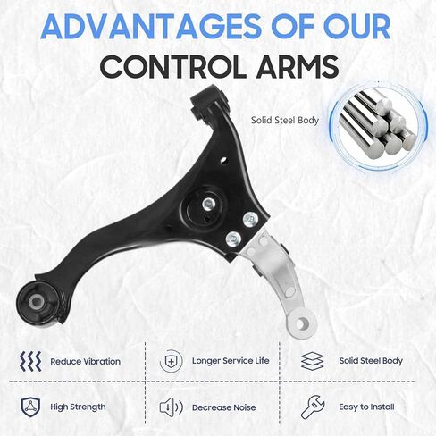 Front Driver & Passenger Side Lower Control Arms Assembly + Ball Joints Suspension Kit for Hyundai Sonata 2006-2010 (4pc) in Saudi Arabia