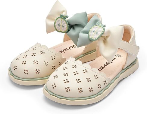 Balabala Girl Flats Sandals Princess Dress Shoes Sparkle Bow Shells Girls Shoes for Prom Party Wedding Toddler Little Kid Hook and Loop in Kuwait