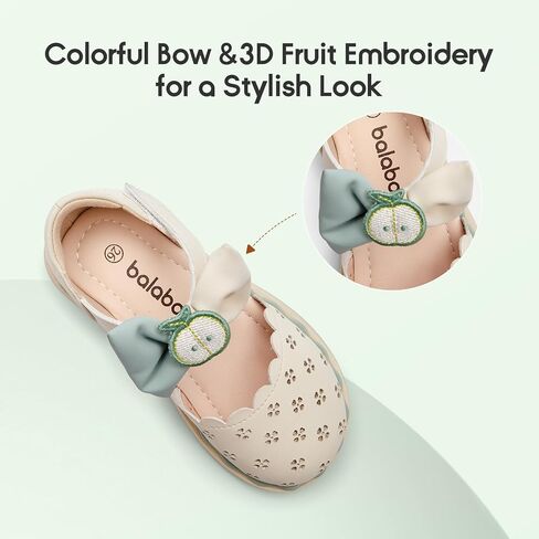 Balabala Girl Flats Sandals Princess Dress Shoes Sparkle Bow Shells Girls Shoes for Prom Party Wedding Toddler Little Kid Hook and Loop in Kuwait