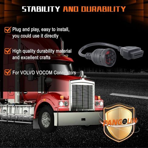 PANGOLIN 88890304 Scanner Cable Automotive Scanner Cable OBD2 Cable Main Cable for Volvo VOCOM 88890300 VOCOMII 88894000 Diagnostic Adapter Tool Excavator Spare Parts in Kuwait