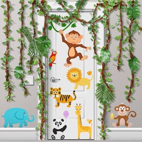 Jungle Themed Party Decorations Wildlife Park Jungle Leaf Decorations with Kraft Paper Artificial Ivy Green Leaf Garland Fake Tropical Palm Leaves for Indoor Outdoor Forest Party Supplies in Saudi Arabia