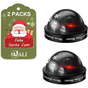 WALI Santa Cam، زينة سانتا كام مع ضوء وامض أحمر واقعي، تحفز الأطفال وتمنع الأذى، ديكور مثالي لعيد الميلاد في الداخل والخارج - عبوة من قطعتين in Kuwait