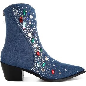 London Rag Starlit Multi Color Stones Embellished Boots in Kuwait