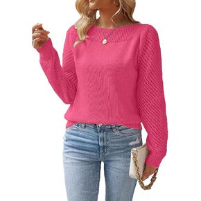Womens Sweater Crewneck Long Sleeve Fall Winter Knitted Pullover Tops 2025 Fall Fashion Trendy Outfits in Saudi Arabia